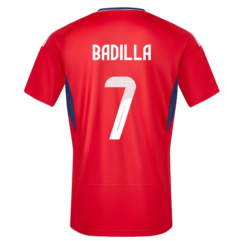 Danxen Män Costa Rica Isaac Badilla #7 Röd Hemmatröja Matchtröjor 24-26 Tröjor T-Tröja