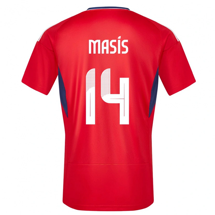 Danxen Män Costa Rica Dylan Masís #14 Röd Hemmatröja Matchtröjor 24-26 Tröjor T-Tröja