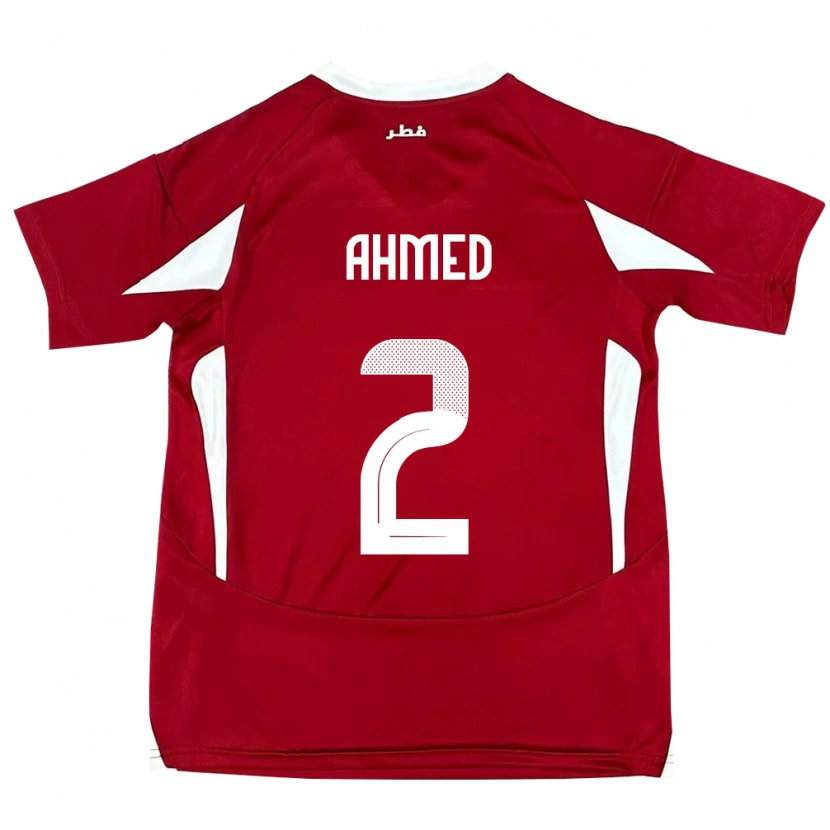 Danxen Män Qatar Hazem Ahmed #2 Röd Hemmatröja Matchtröjor 24-26 Tröjor T-Tröja
