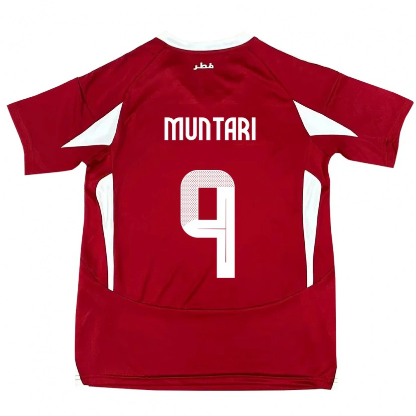 Danxen Män Qatar Mohammed Muntari #9 Röd Hemmatröja Matchtröjor 24-26 Tröjor T-Tröja