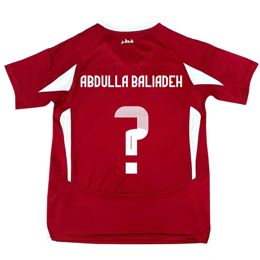Danxen Män Qatar Yousef Abdulla Baliadeh #0 Röd Hemmatröja Matchtröjor 24-26 Tröjor T-Tröja
