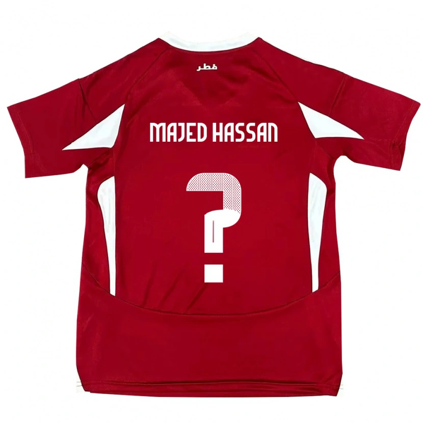 Danxen Män Qatar Malik Majed Hassan #0 Röd Hemmatröja Matchtröjor 24-26 Tröjor T-Tröja
