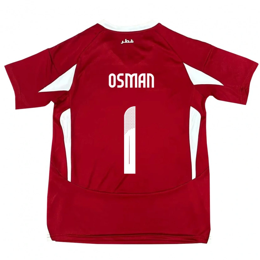 Danxen Män Qatar Abubaker Osman #1 Röd Hemmatröja Matchtröjor 24-26 Tröjor T-Tröja
