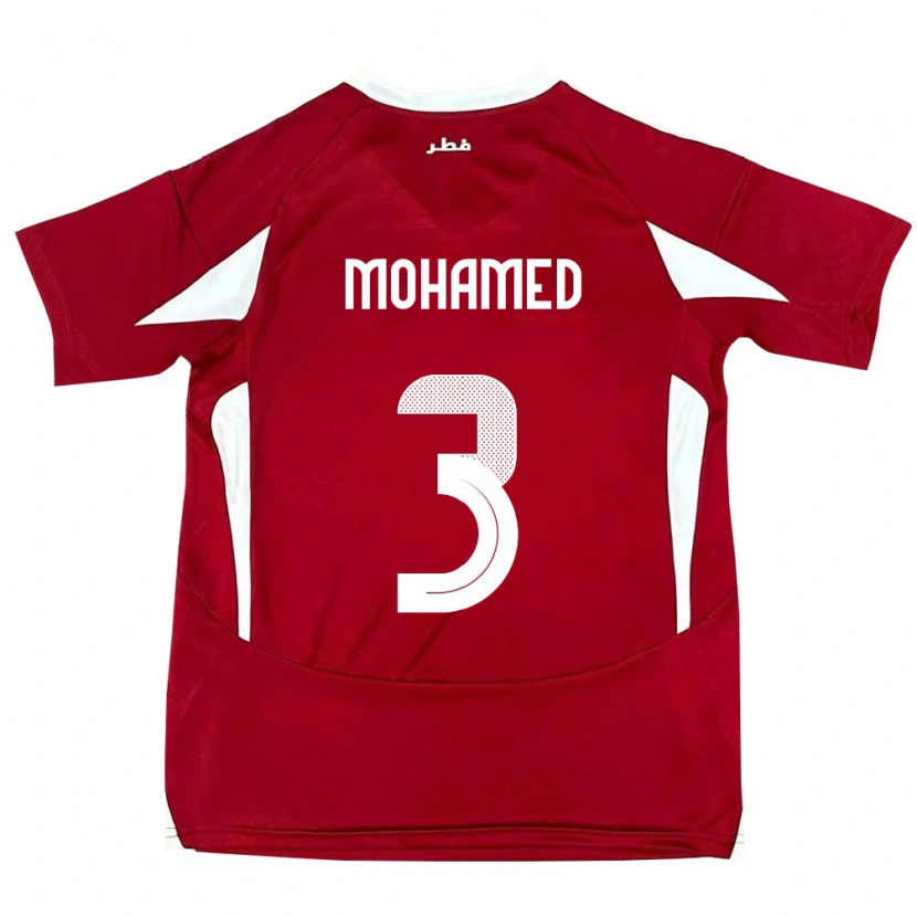 Danxen Män Qatar Motaman Mohamed #3 Röd Hemmatröja Matchtröjor 24-26 Tröjor T-Tröja