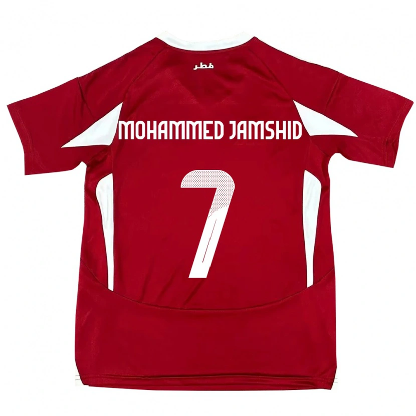 Danxen Män Qatar Tahsin Mohammed Jamshid #7 Röd Hemmatröja Matchtröjor 24-26 Tröjor T-Tröja