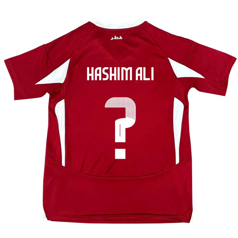 Danxen Män Qatar Hashim Ali #0 Röd Hemmatröja Matchtröjor 24-26 Tröjor T-Tröja