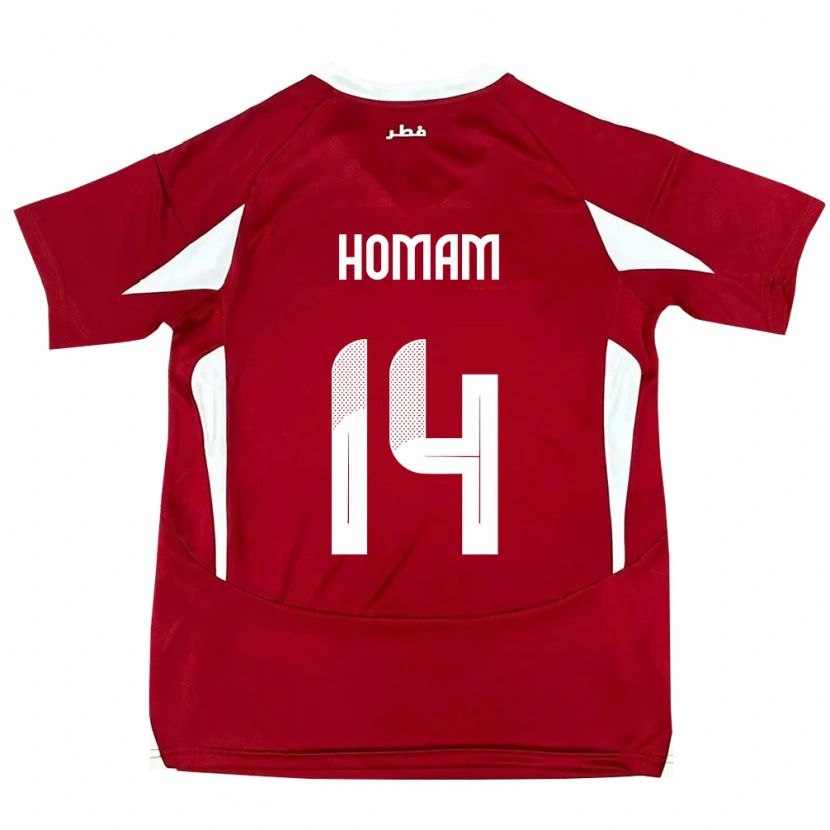Danxen Män Qatar Homam Ahmed #14 Röd Hemmatröja Matchtröjor 24-26 Tröjor T-Tröja