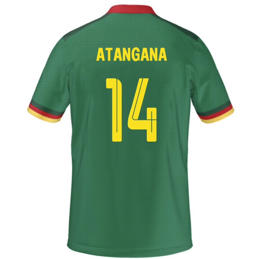 Danxen Män Kamerun Joseph Atangana #14 Grön Hemmatröja Matchtröjor 24-26 Tröjor T-Tröja