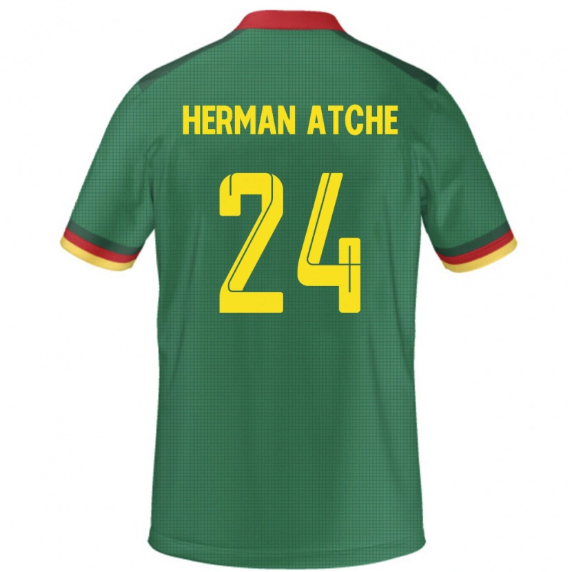 Danxen Män Kamerun Miguel Herman Atche #24 Grön Hemmatröja Matchtröjor 24-26 Tröjor T-Tröja
