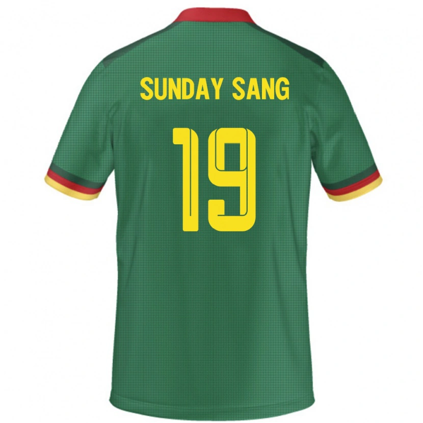 Danxen Män Kamerun Junior Sunday Sang #19 Grön Hemmatröja Matchtröjor 24-26 Tröjor T-Tröja