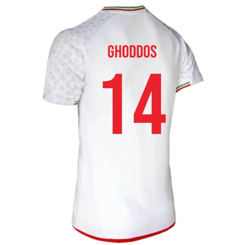Danxen Män Iran Saman Ghoddos #14 Vit Hemmatröja Matchtröjor 24-26 Tröjor T-Tröja