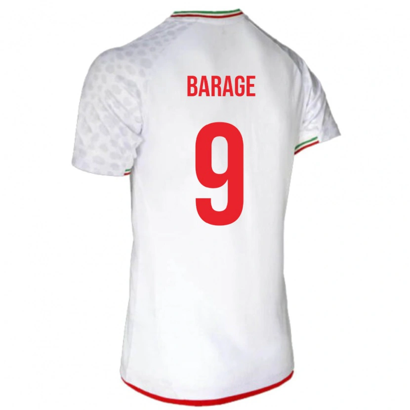 Danxen Män Iran Yaghoub Barage #9 Vit Hemmatröja Matchtröjor 24-26 Tröjor T-Tröja