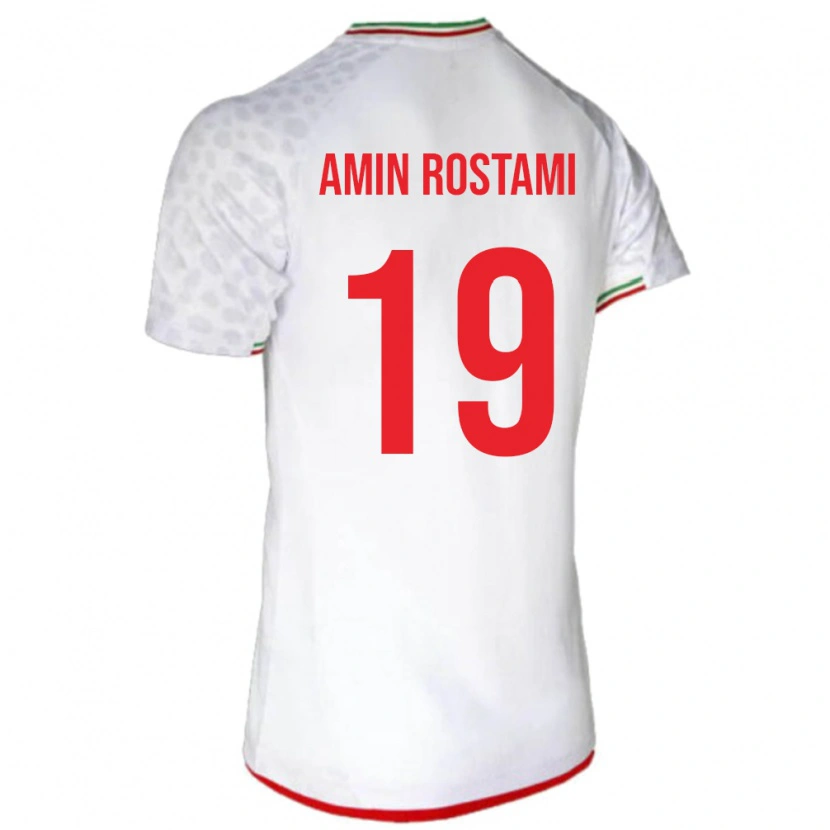 Danxen Män Iran Mohammad Amin Rostami #19 Vit Hemmatröja Matchtröjor 24-26 Tröjor T-Tröja