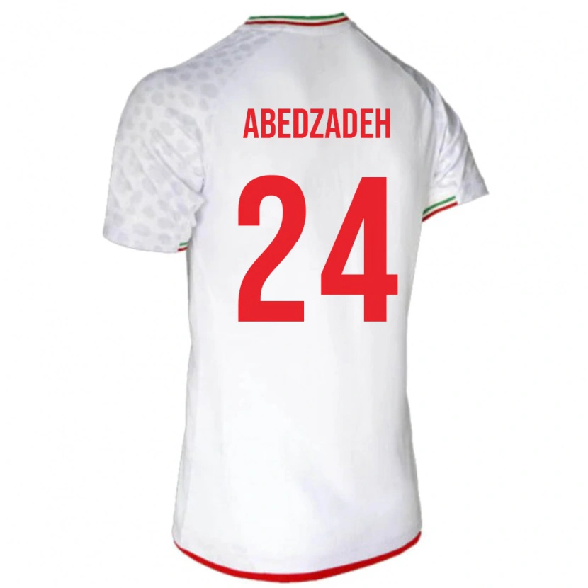 Danxen Män Iran Amir Abedzadeh #24 Vit Hemmatröja Matchtröjor 24-26 Tröjor T-Tröja
