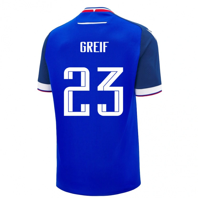 Danxen Män Slovakien Dominik Greif #23 Blå Hemmatröja Matchtröjor 24-26 Tröjor T-Tröja
