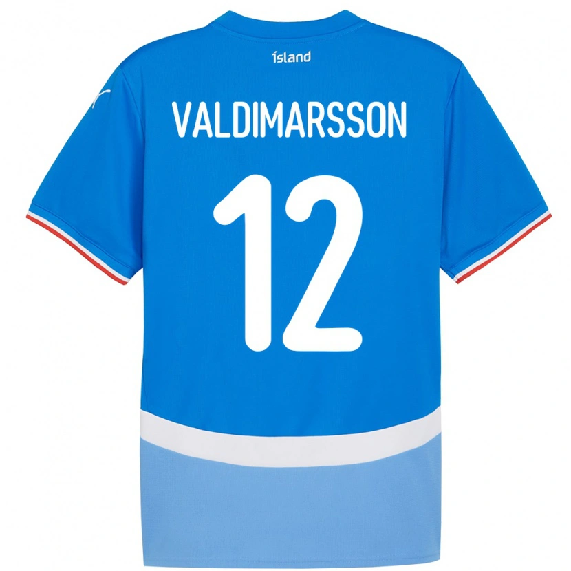 Danxen Män Island Hákon Rafn Valdimarsson #12 Blå Hemmatröja Matchtröjor 24-26 Tröjor T-Tröja