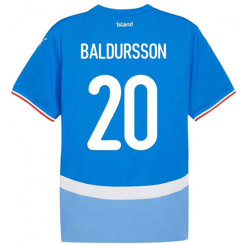 Danxen Män Island Andri Fannar Baldursson #20 Blå Hemmatröja Matchtröjor 24-26 Tröjor T-Tröja