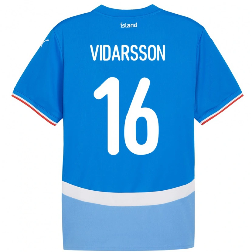 Danxen Män Island Viktor Vidarsson #16 Blå Hemmatröja Matchtröjor 24-26 Tröjor T-Tröja