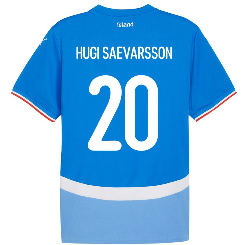 Danxen Män Island Róbert Hugi Saevarsson #20 Blå Hemmatröja Matchtröjor 24-26 Tröjor T-Tröja