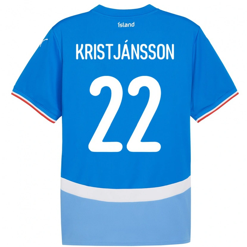 Danxen Män Island Daníel Freyr Kristjánsson #22 Blå Hemmatröja Matchtröjor 24-26 Tröjor T-Tröja