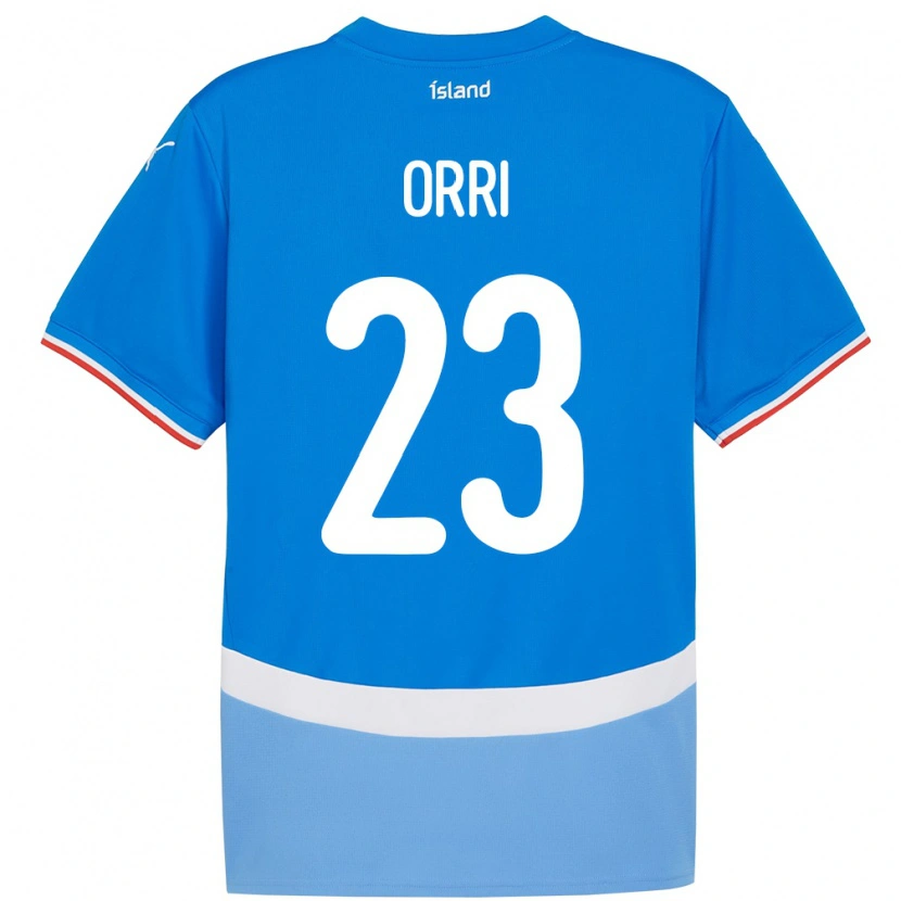 Danxen Män Island Ágúst Orri Thorsteinsson #23 Blå Hemmatröja Matchtröjor 24-26 Tröjor T-Tröja