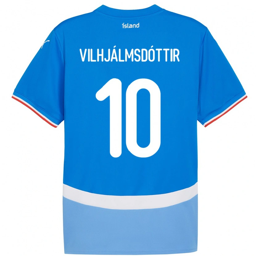 Danxen Män Island Karólína Lea Vilhjálmsdóttir #10 Blå Hemmatröja Matchtröjor 24-26 Tröjor T-Tröja