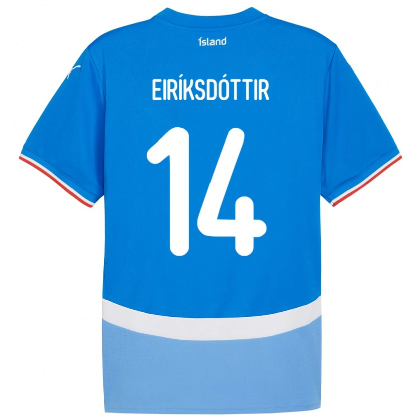 Danxen Män Island Hlín Eiríksdóttir #14 Blå Hemmatröja Matchtröjor 24-26 Tröjor T-Tröja