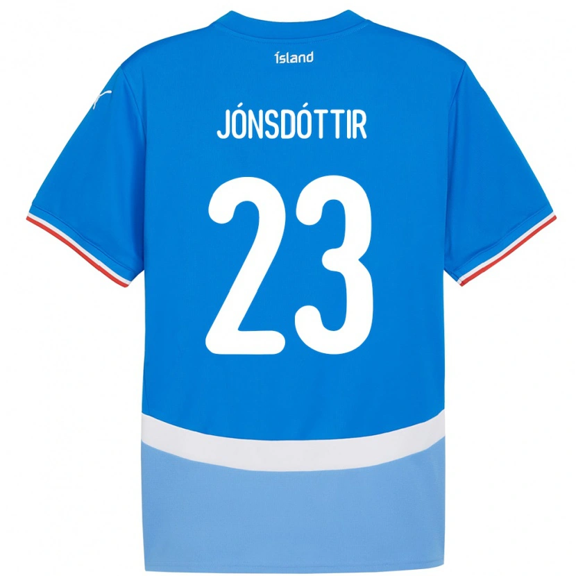 Danxen Män Island Sveindís Jane Jónsdóttir #23 Blå Hemmatröja Matchtröjor 24-26 Tröjor T-Tröja