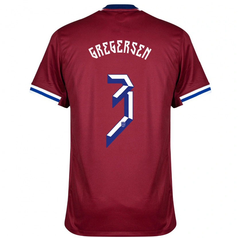 Danxen Män Norge Stian Gregersen #3 Röd Blå Vit Hemmatröja Matchtröjor 24-26 Tröjor T-Tröja