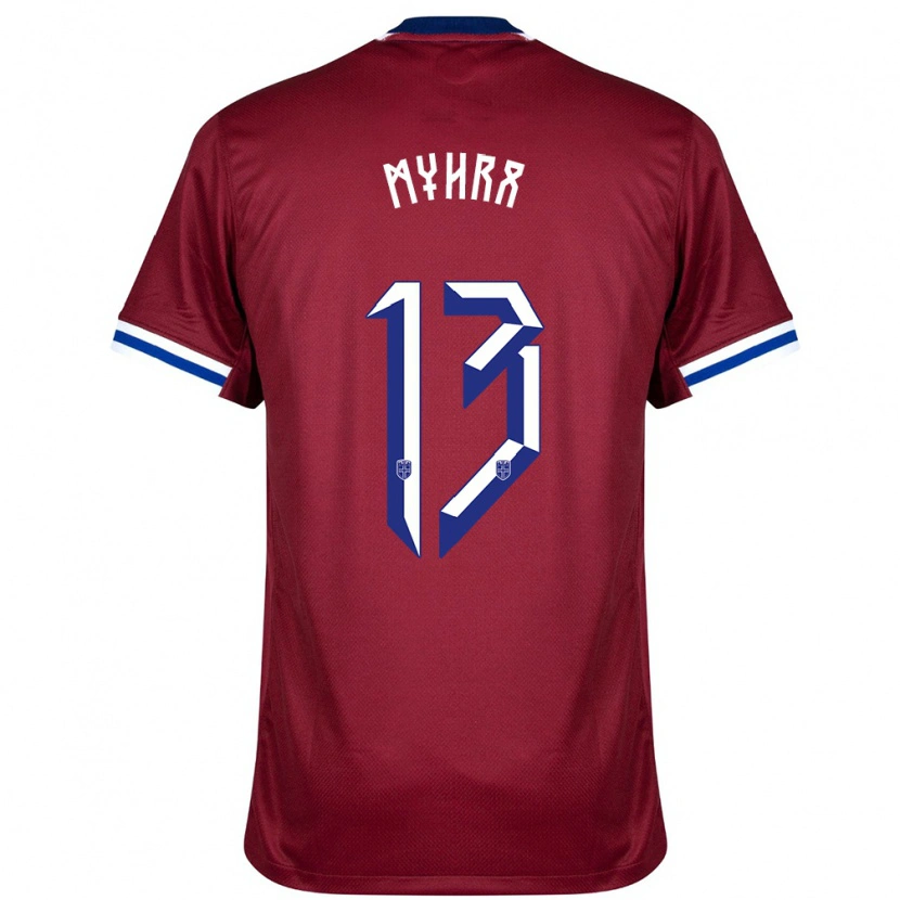 Danxen Män Norge Viljar Myhra #13 Röd Blå Vit Hemmatröja Matchtröjor 24-26 Tröjor T-Tröja