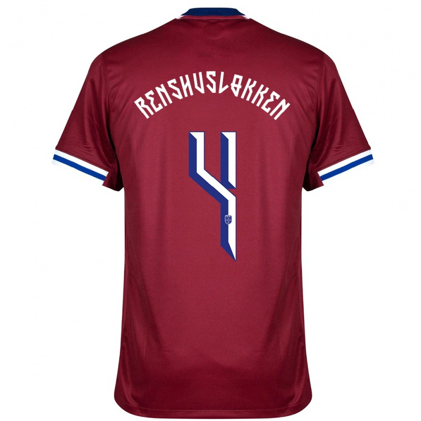 Danxen Män Norge Jesper Renshusløkken #4 Röd Blå Vit Hemmatröja Matchtröjor 24-26 Tröjor T-Tröja