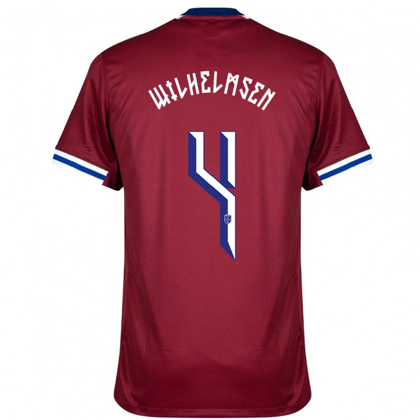 Danxen Män Norge Andreas Wilhelmsen #4 Röd Blå Vit Hemmatröja Matchtröjor 24-26 Tröjor T-Tröja