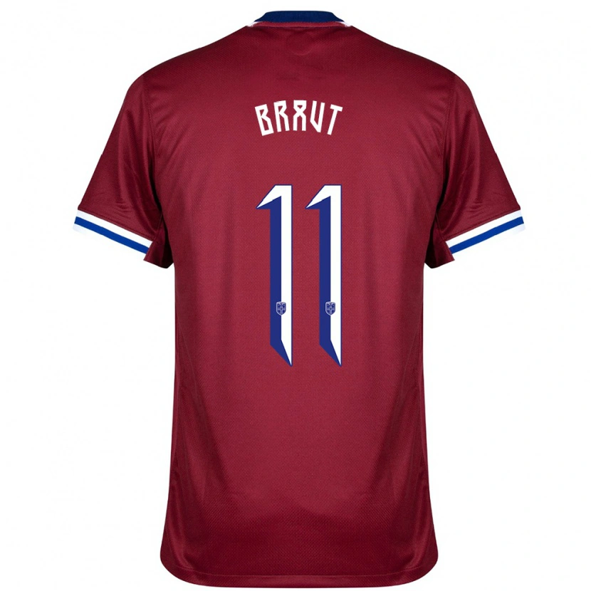 Danxen Män Norge Daniel Braut #11 Röd Blå Vit Hemmatröja Matchtröjor 24-26 Tröjor T-Tröja