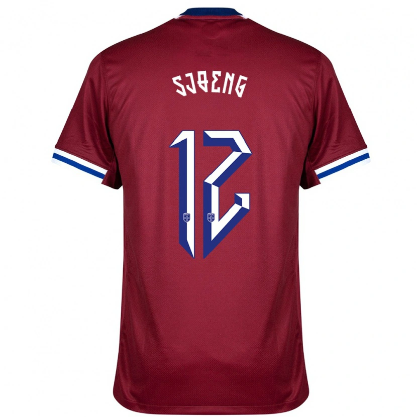 Danxen Män Norge Magnus Sjøeng #12 Röd Blå Vit Hemmatröja Matchtröjor 24-26 Tröjor T-Tröja
