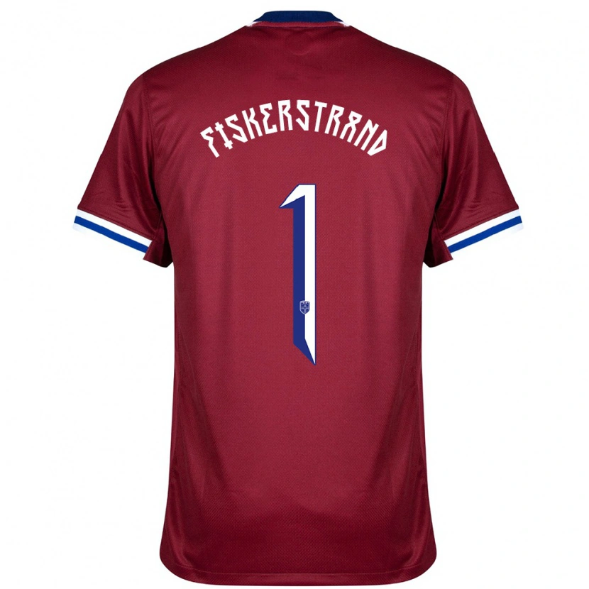 Danxen Män Norge Cecilie Fiskerstrand #1 Röd Blå Vit Hemmatröja Matchtröjor 24-26 Tröjor T-Tröja