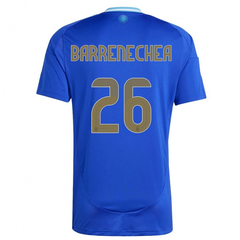 Danxen Män Argentina Enzo Barrenechea #26 Blå Bortatröja Matchtröjor 24-26 Tröjor T-Tröja