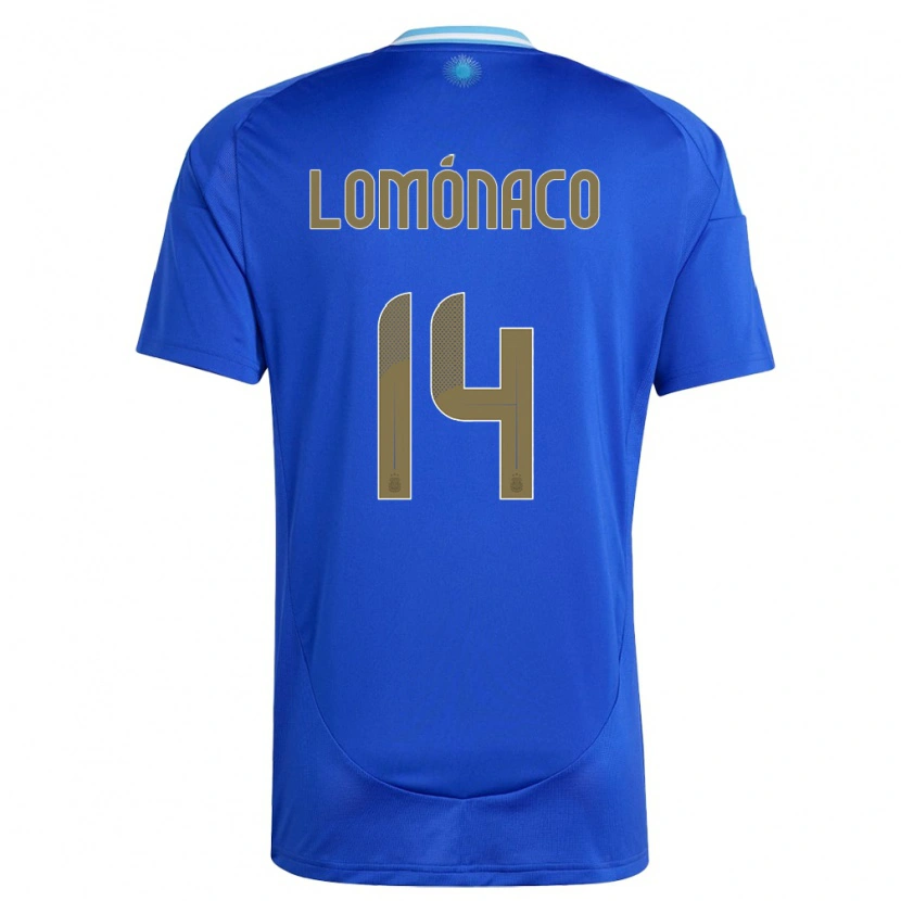 Danxen Män Argentina Kevin Lomónaco #14 Blå Bortatröja Matchtröjor 24-26 Tröjor T-Tröja