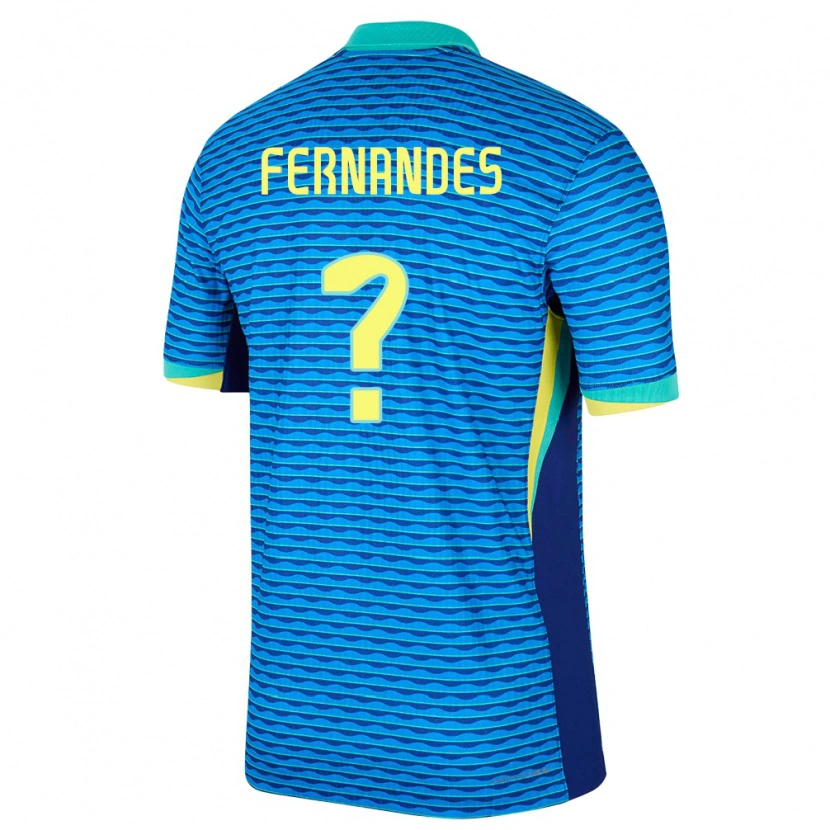 Danxen Män Brasilien Nathan Fernandes #0 Blå Bortatröja Matchtröjor 24-26 Tröjor T-Tröja