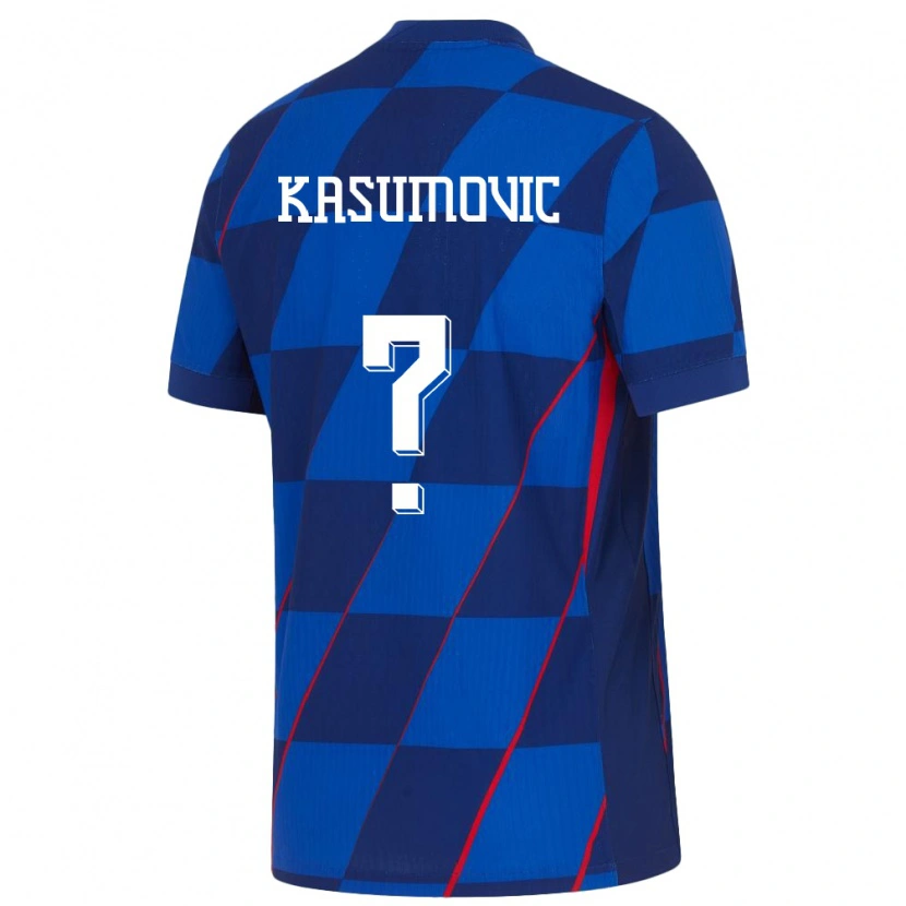 Danxen Män Kroatien Fran Kasumovic #0 Blå Bortatröja Matchtröjor 24-26 Tröjor T-Tröja
