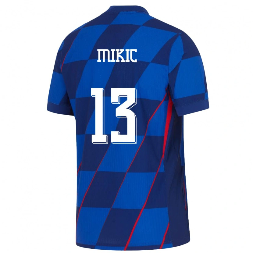 Danxen Män Kroatien Noa Mikic #13 Blå Bortatröja Matchtröjor 24-26 Tröjor T-Tröja