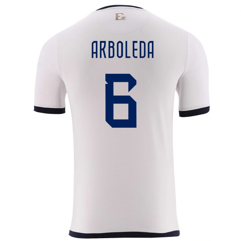 Danxen Män Ecuador Edu Arboleda #6 Vit Bortatröja Matchtröjor 24-26 Tröjor T-Tröja