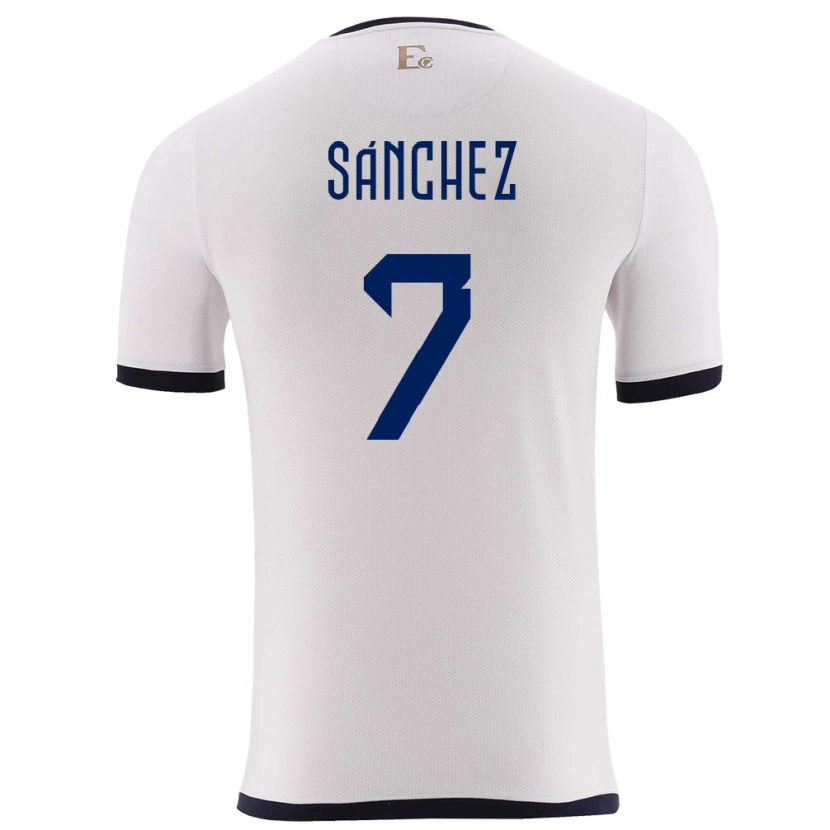 Danxen Män Ecuador Santiago Sánchez #7 Vit Bortatröja Matchtröjor 24-26 Tröjor T-Tröja