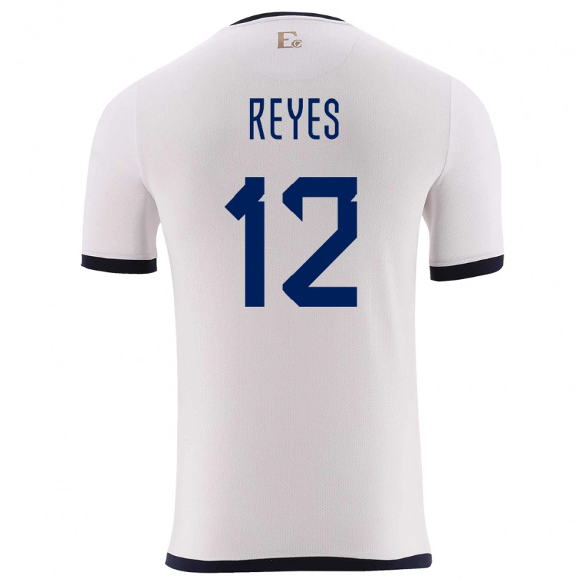 Danxen Män Ecuador Jhafets Reyes #12 Vit Bortatröja Matchtröjor 24-26 Tröjor T-Tröja