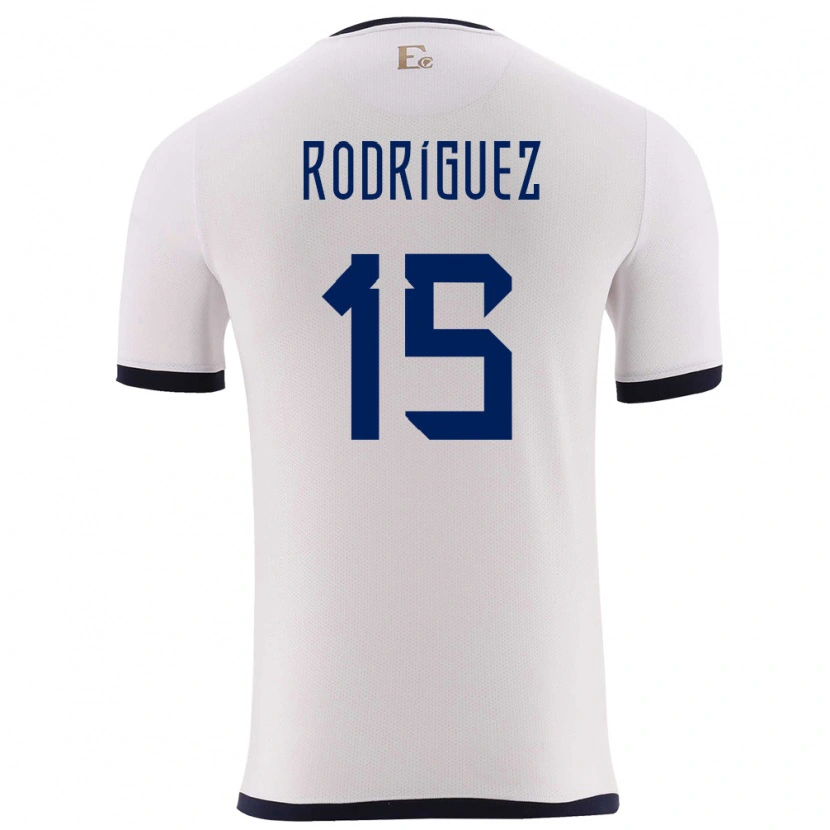 Danxen Män Ecuador Juan Rodríguez #15 Vit Bortatröja Matchtröjor 24-26 Tröjor T-Tröja