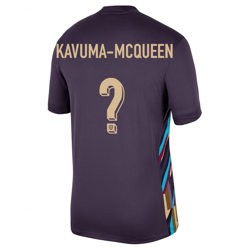 Danxen Män England Ryan Kavuma-Mcqueen #0 Mörkt Russin Bortatröja Matchtröjor 24-26 Tröjor T-Tröja