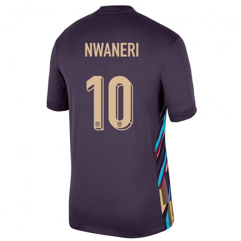 Danxen Män England Ethan Nwaneri #10 Mörkt Russin Bortatröja Matchtröjor 24-26 Tröjor T-Tröja