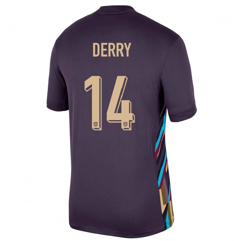Danxen Män England Jesse Derry #14 Mörkt Russin Bortatröja Matchtröjor 24-26 Tröjor T-Tröja