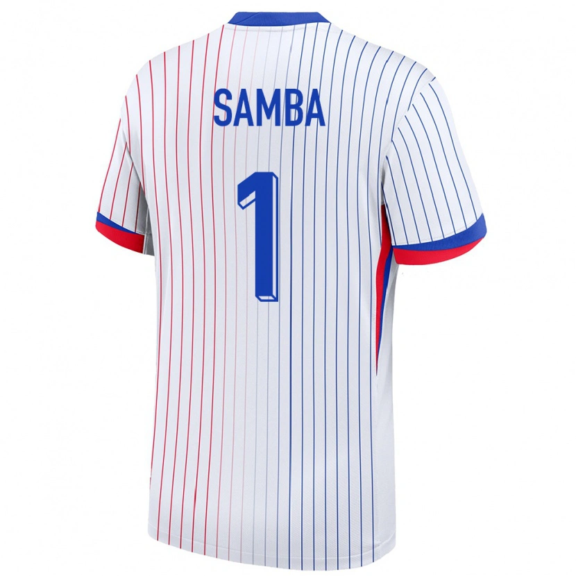 Danxen Män Frankrike Brice Samba #1 Vit Bortatröja Matchtröjor 24-26 Tröjor T-Tröja