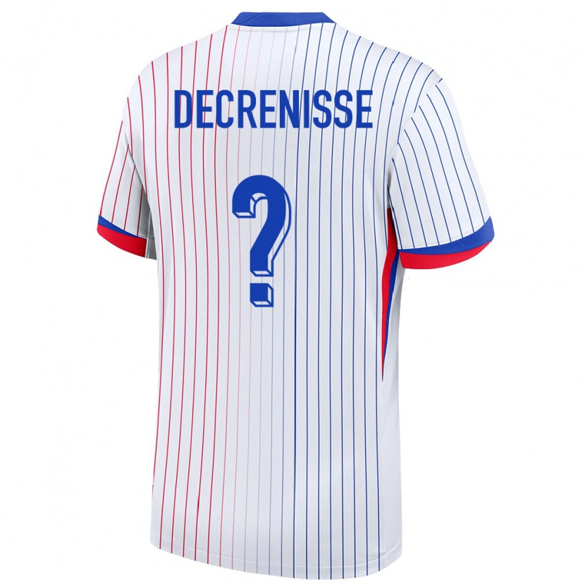 Danxen Män Frankrike Axel Decrenisse #0 Vit Bortatröja Matchtröjor 24-26 Tröjor T-Tröja