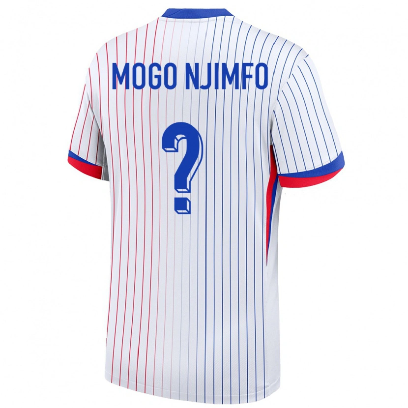 Danxen Män Frankrike Arthur Mogo Njimfo #0 Vit Bortatröja Matchtröjor 24-26 Tröjor T-Tröja